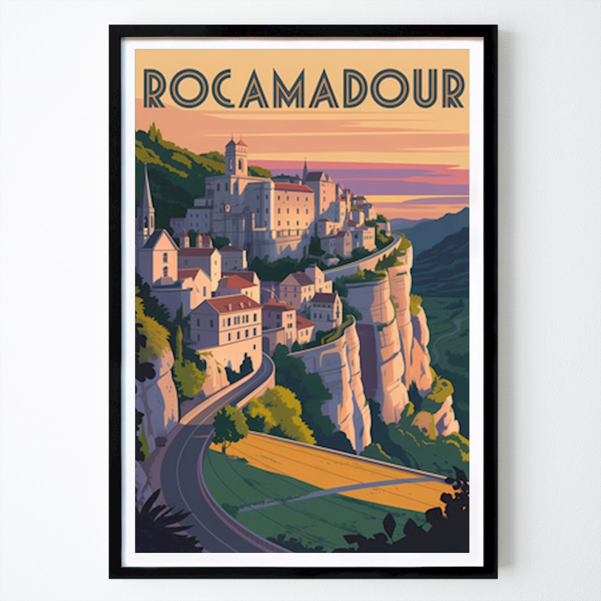 Places & Cities Poster: Vintage Travel Poster: Rocamadour, France by Pixel Alchemist