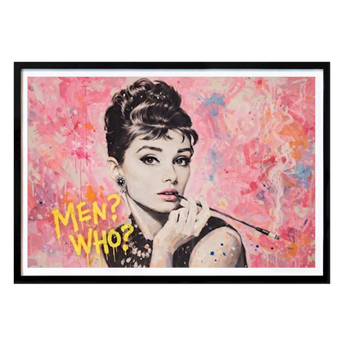 Abstrato Poster: "Audrey Hepburn: "HOMENS? QUEM?"" de Decker Studios