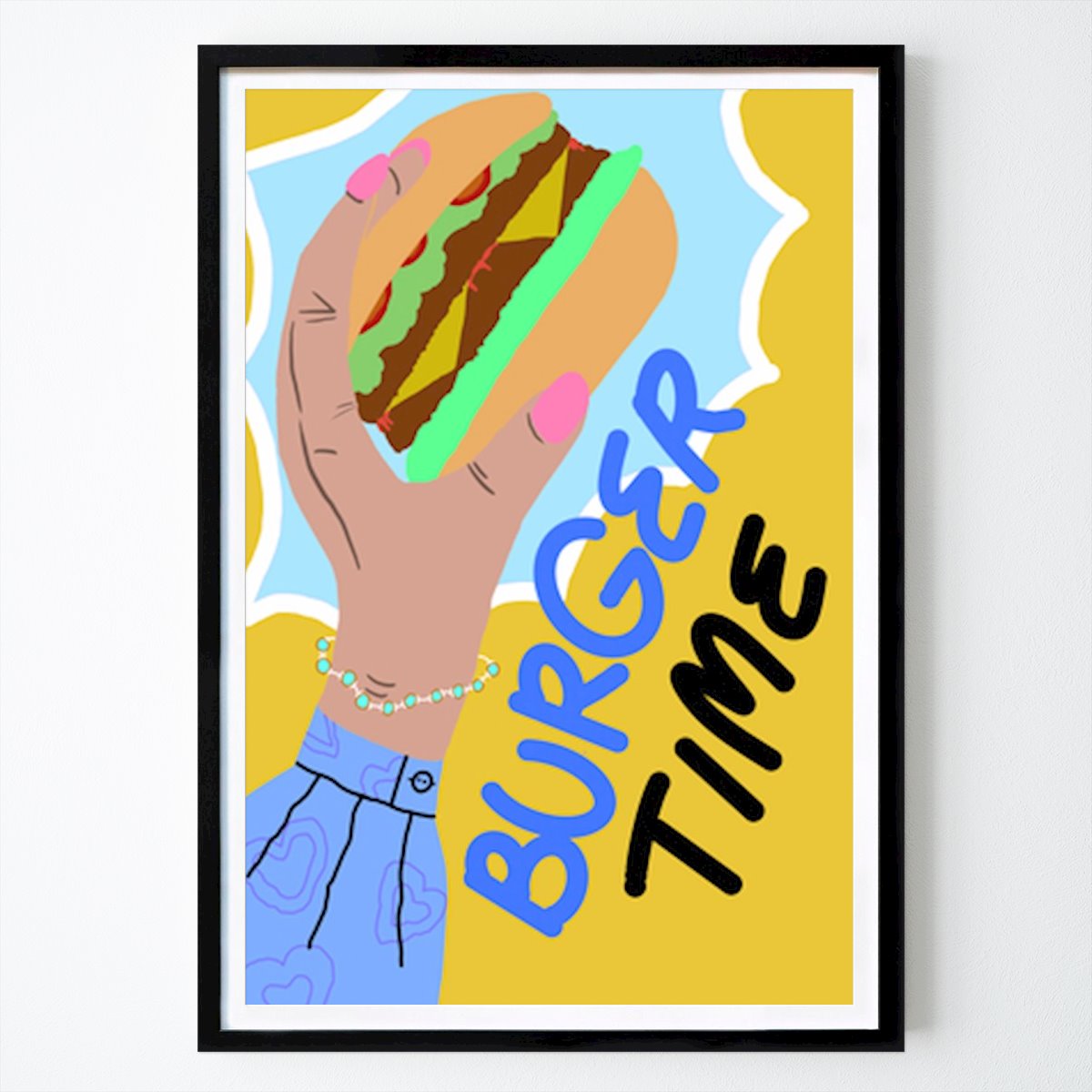 Kitchen Poster: Burger Time: A Flavorful Handheld Delight by Reva Budiana
