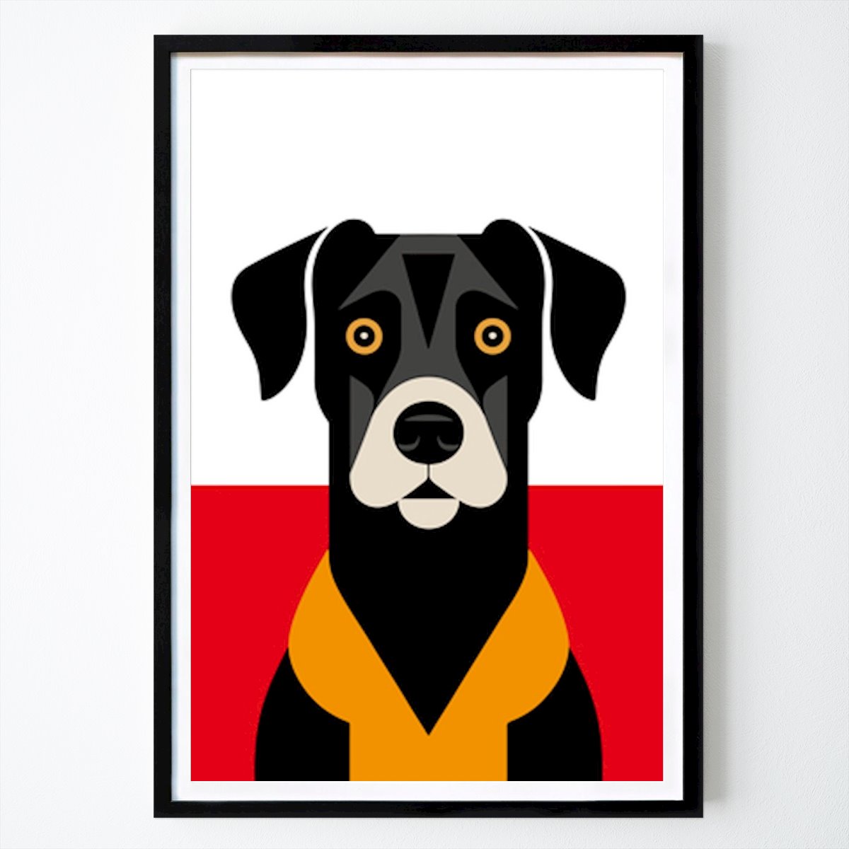 Illustration Poster: Stiliserat Rottweilerporträtt av Kimoart