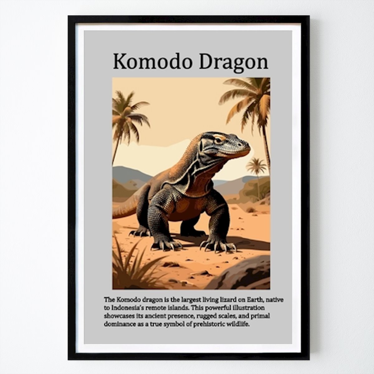 Illustration Affiche: Majestueux Dragon de Komodo : Le prédateur suprême d’Indonésie par Misumi