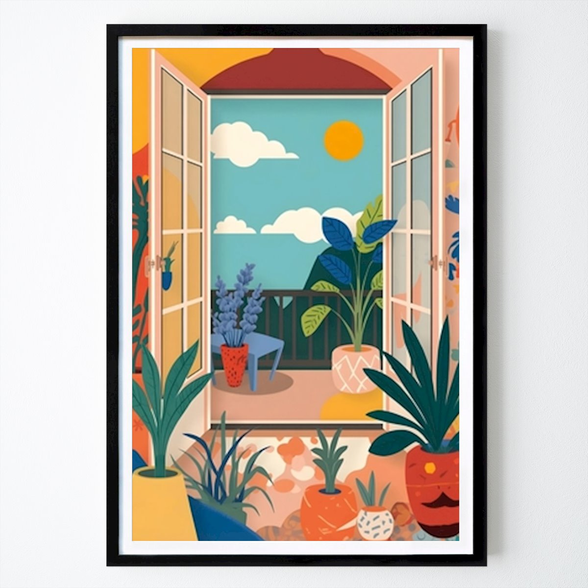Botanical Poster: Matisse Inspired Colorful View by Mas Ar Henri