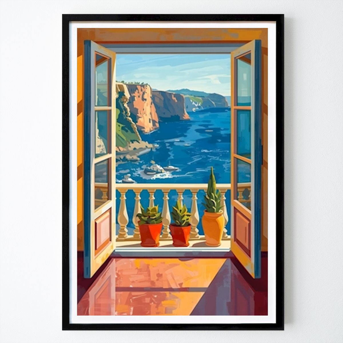 Nature Poster: Matisse Open Window Coastal Serenity by Mas Ar Matisse