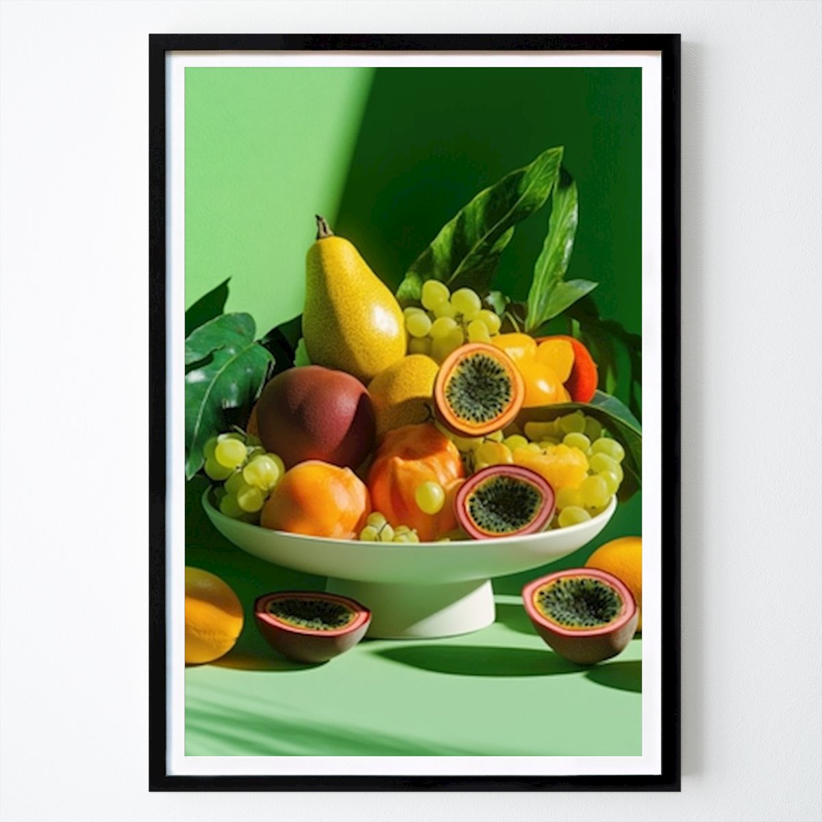 Fleurs & Plantes Affiche: Mélange de fruits éclatants : une nature morte tropicale par Yrixe Fierco