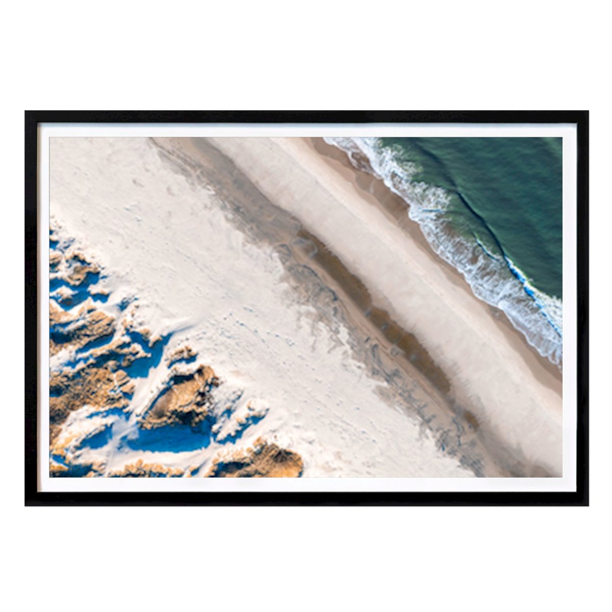 Abstract Poster: Coastal Transitions – Reeds, Sand & Surf by Anders Dissing