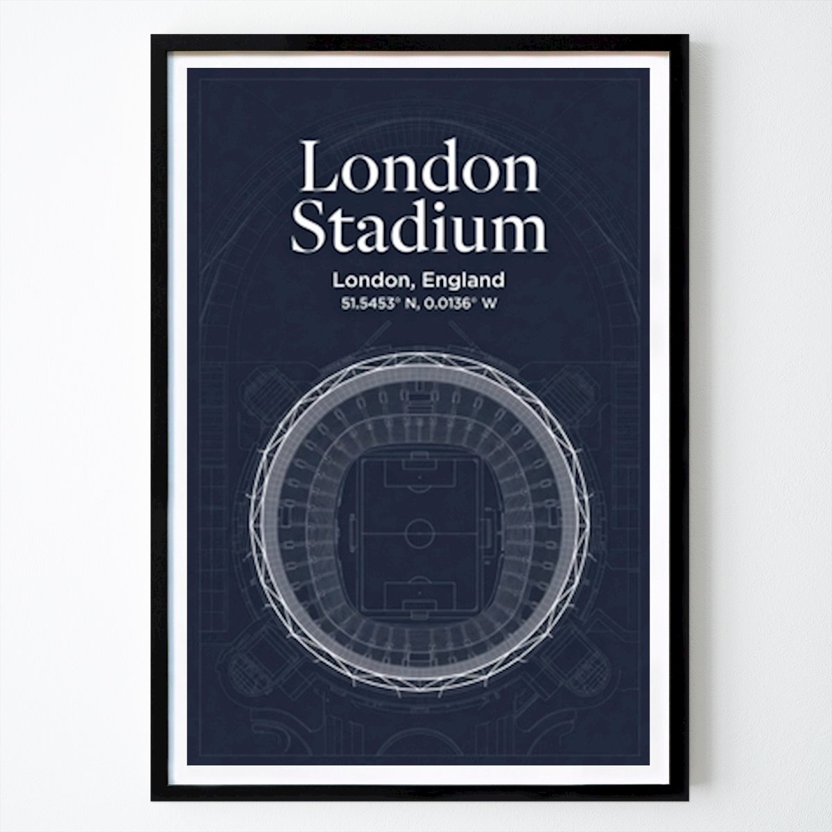 Londres Póster: Plano arquitectónico del London Stadium de Ari Yankee
