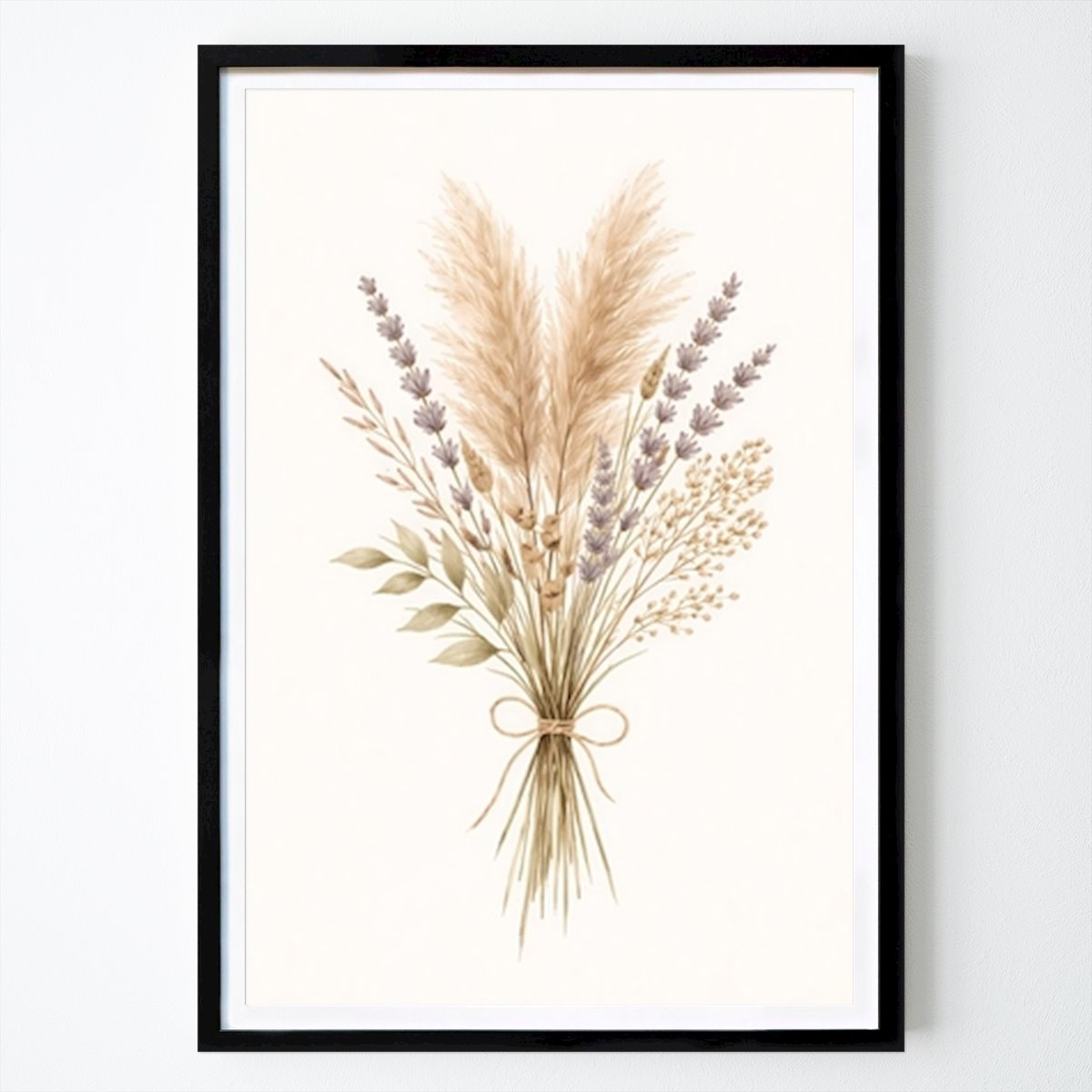 Fleurs & Plantes Affiche: Bouquet de pampas et lavande par Makmurriansyah