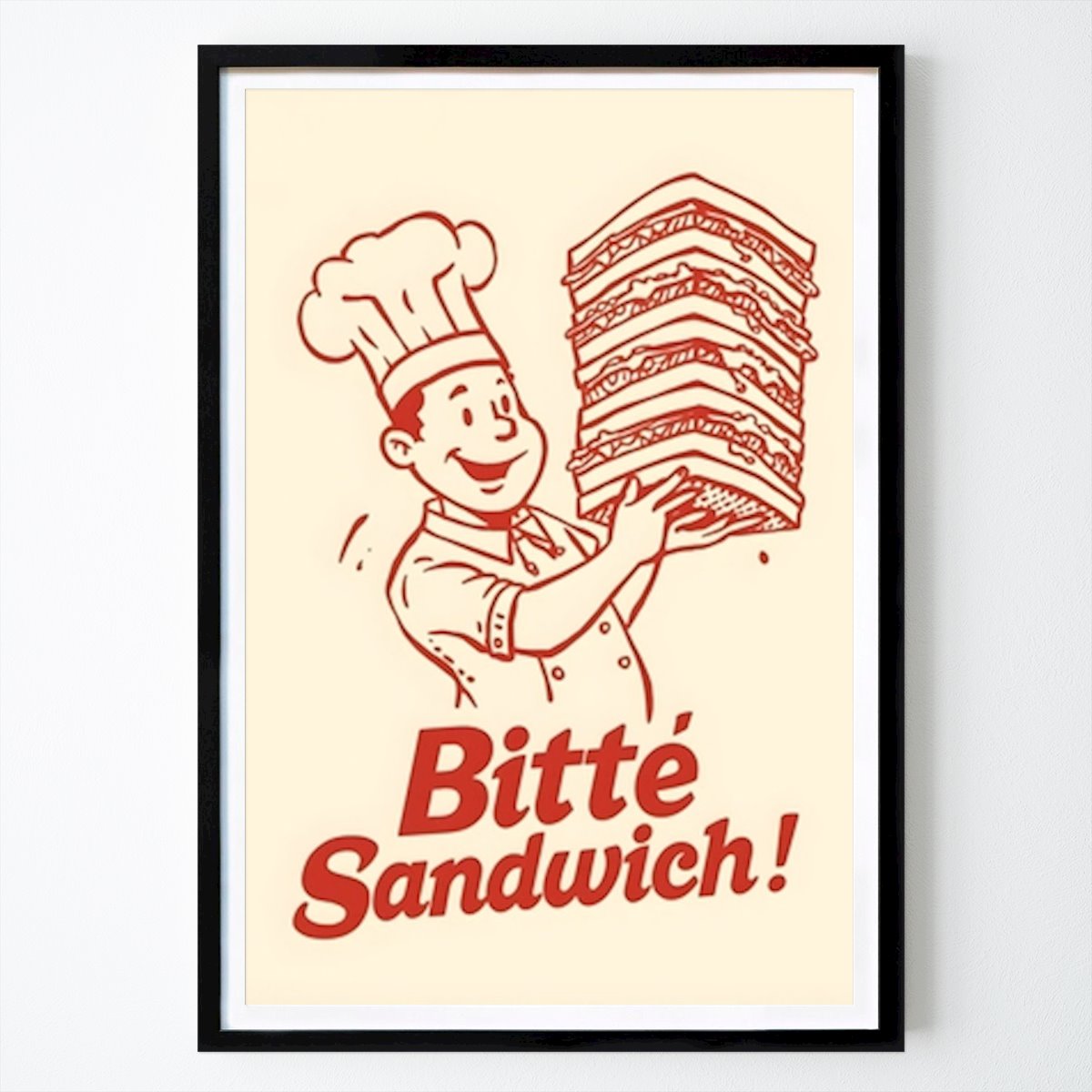 Cucine Poster: Panino Bitte! Vintage Chef di YL Artwork