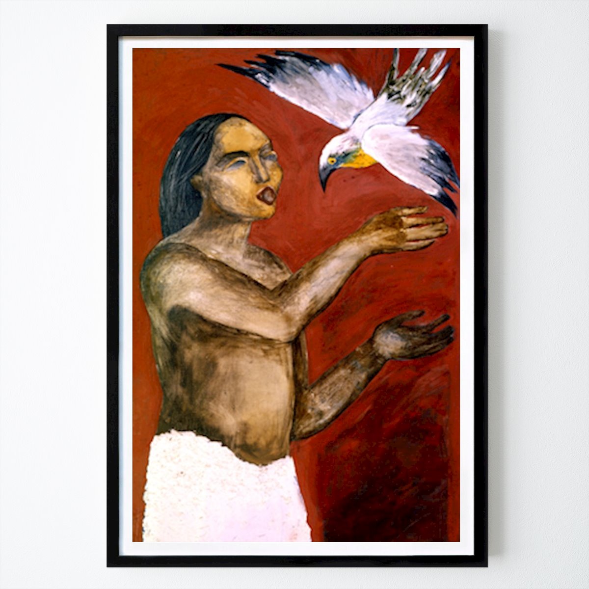 Abstrait Affiche: Murmures de liberté : La danse de l’homme et de l’oiseau par Kanat Ibragimov