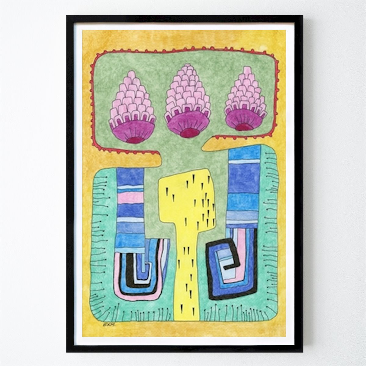 Abstract Poster: Vibrant Abstract Harmony: A Colorful Exploration of Shapes and Patterns by Elena Khomutova-Miller
