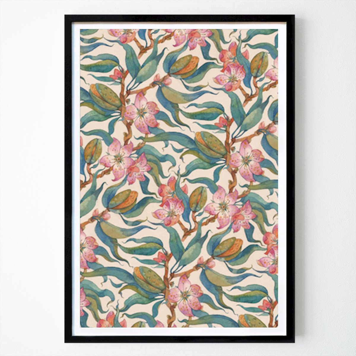 Retro & Vintage Poster: Botanical Bliss: Ein lebendiges Blumenmuster von Tetiana Kava Illustration