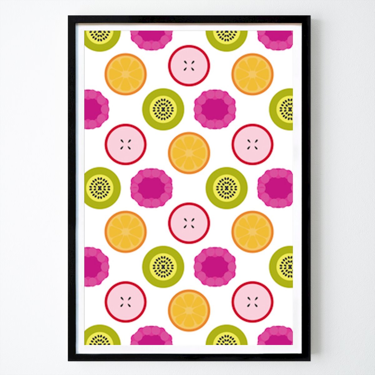 Graphic Poster: Vibrant Fruit Pattern: A Splash of Colorful Citrus and Berries by Marika Barsrsind