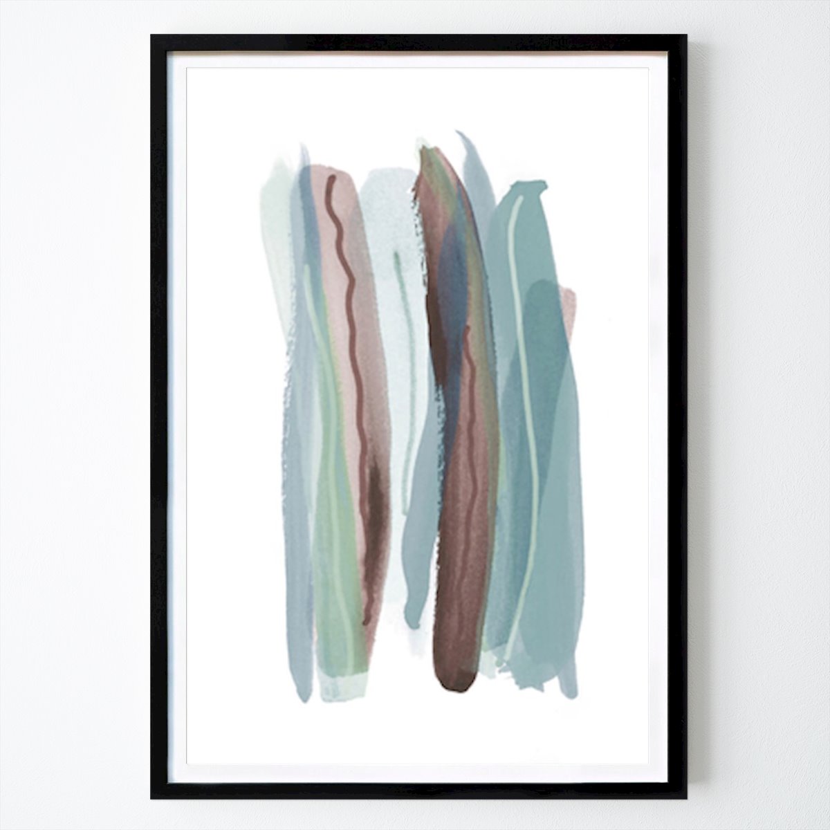 Abstract Poster: Whispers Of Nature: Abstract Watercolor Stripes by Lori Ann Folz