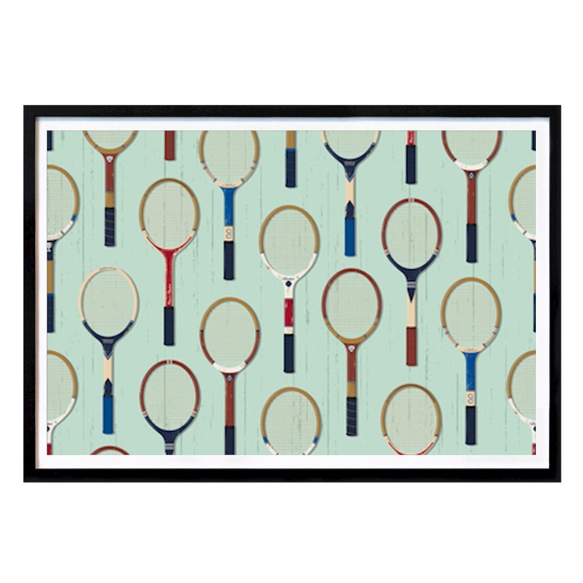 Rétro & Vintage Affiche: Motif vintage de raquette de tennis par Alexandra Weise