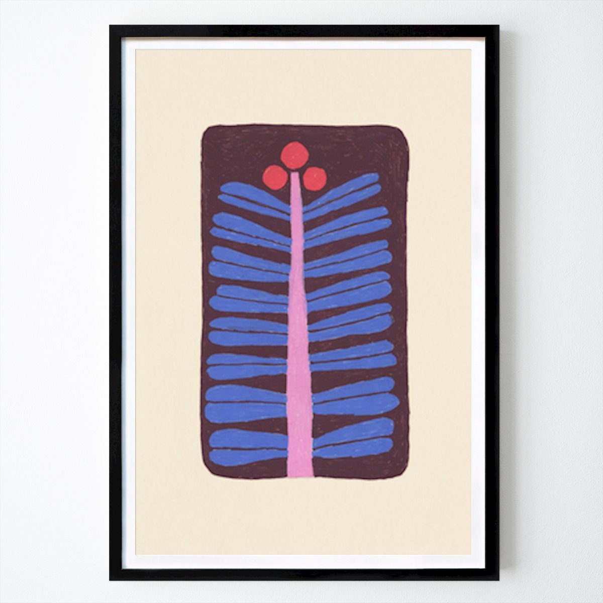 Abstract Poster: Blue Leaves by Ulla Thynell