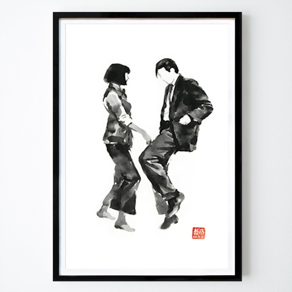 Konstnärlig Poster: Iconic Dance Pulp Fiction Ink Art av Nicolas07