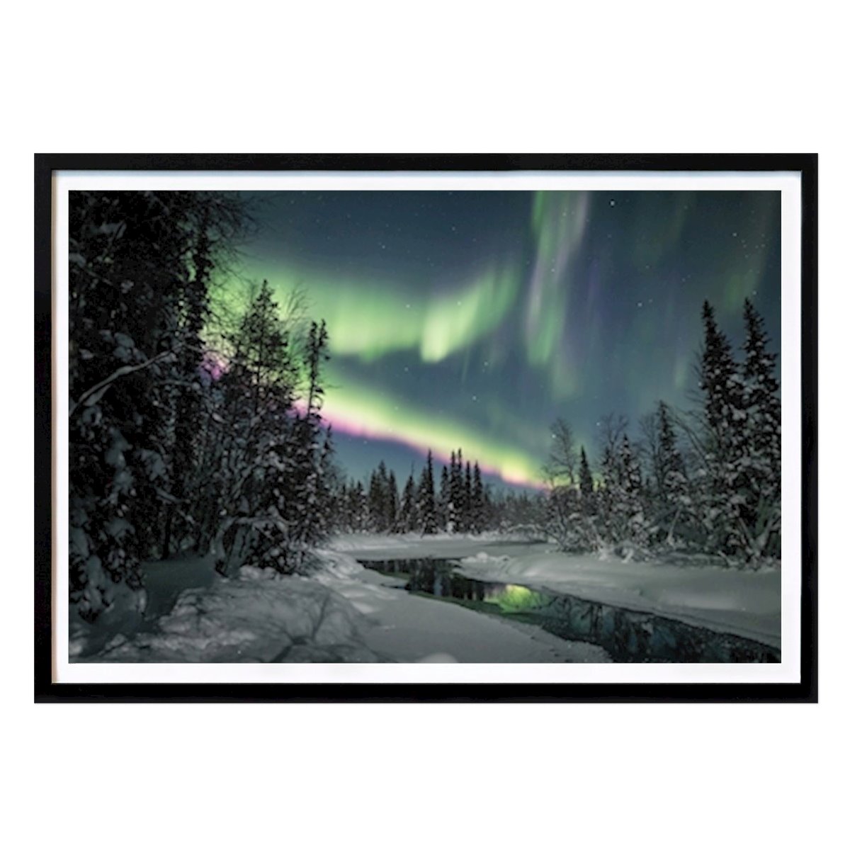 Nature Poster: Pink Auroras in Lapland by Timo Oksanen