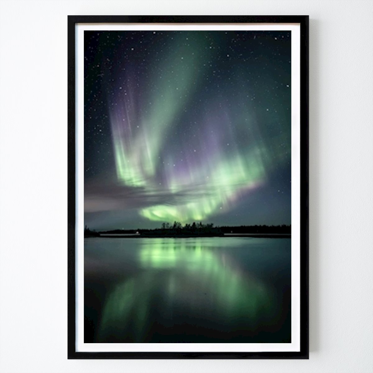 Nature Poster: Auroras over lake Periläjärvi by Timo Oksanen