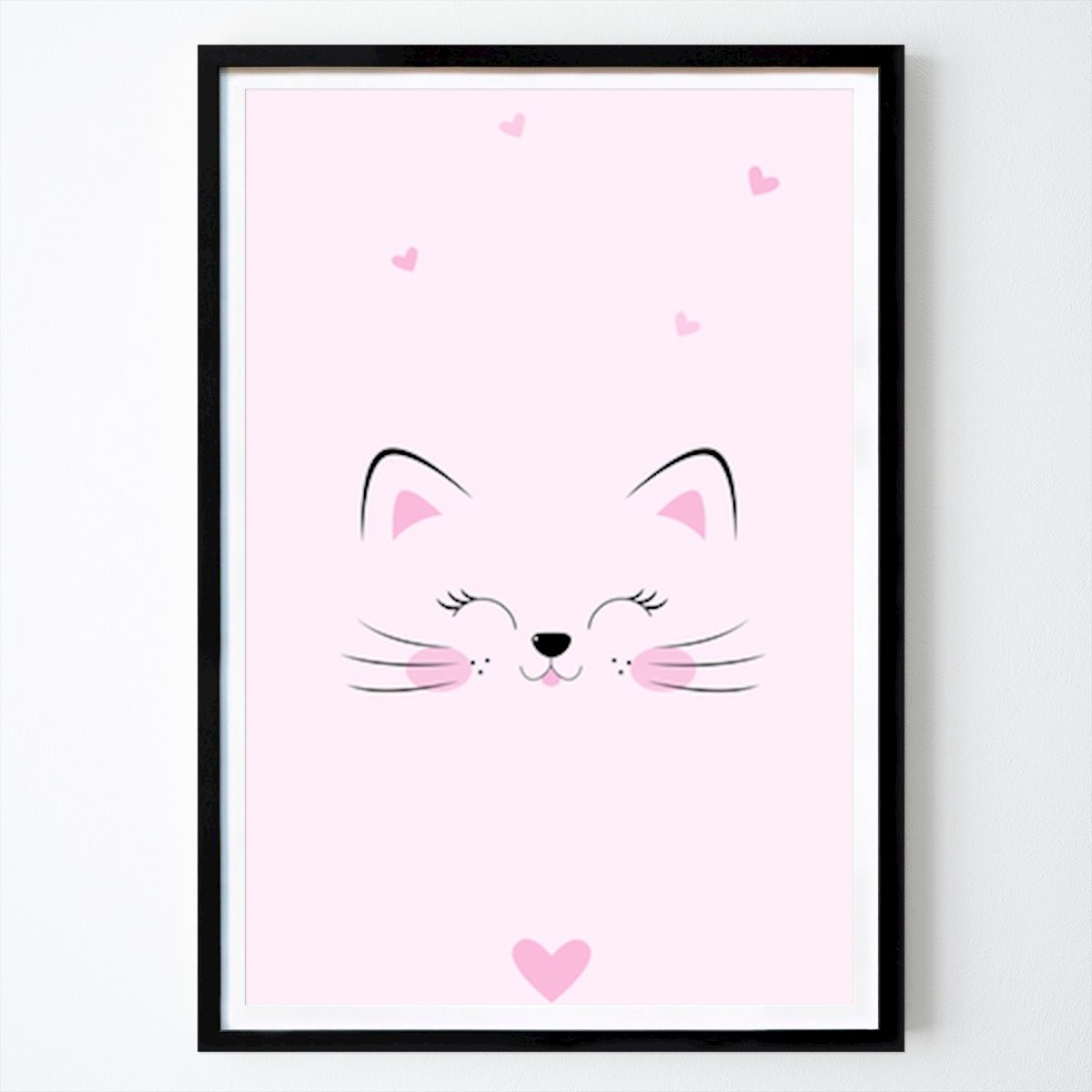 Barnrum Poster: Lekfullt kattansikte med hjärtan av Xuan Thai