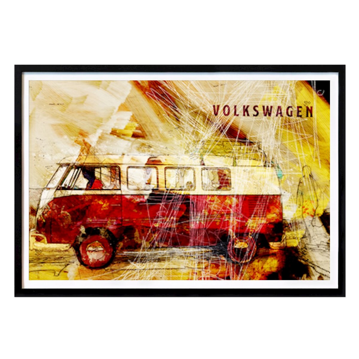 Retro & Vintage Poster: Retro Vibes: The Iconic Volkswagen Van by Lembayung senja studio [Vintage Poster]