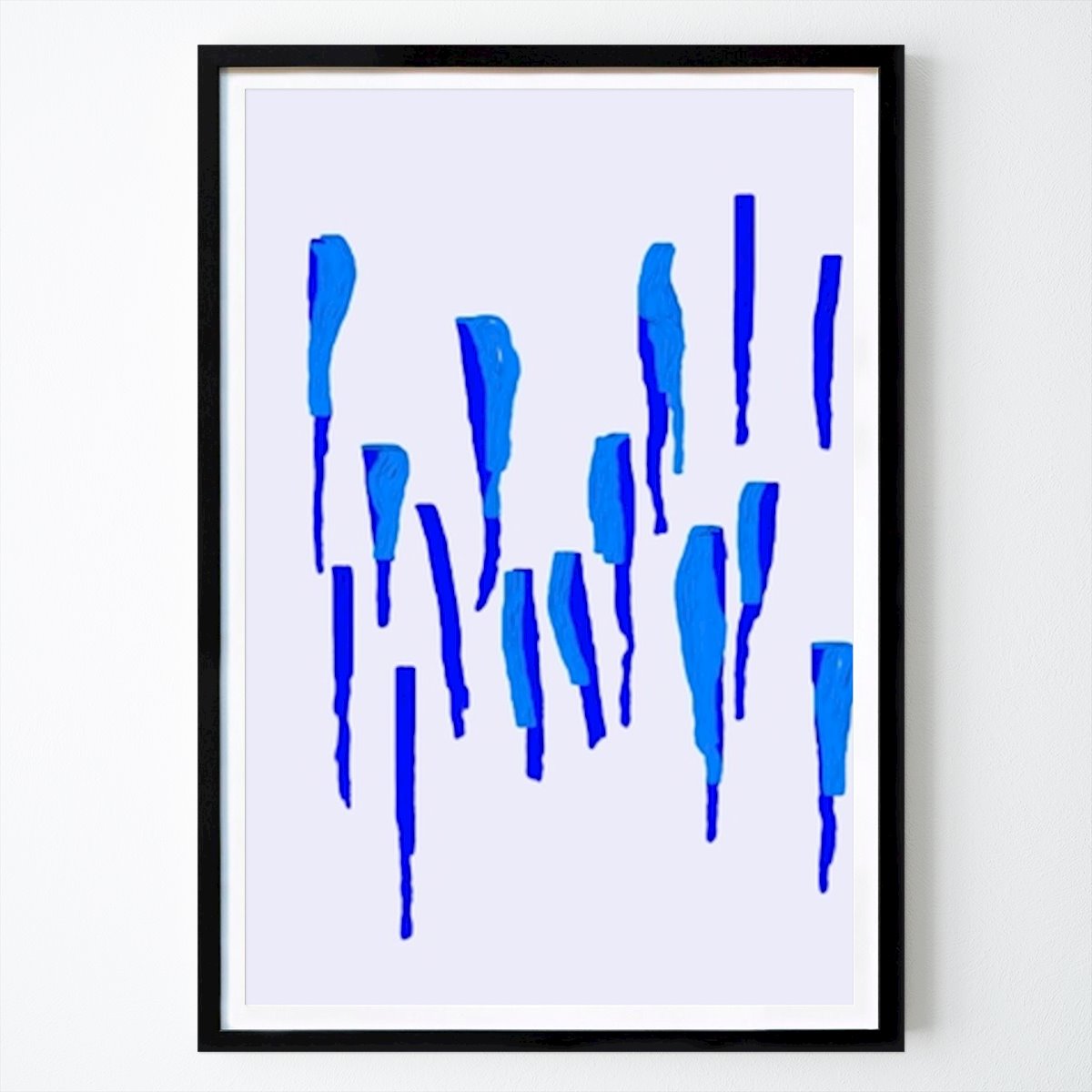 Abstract Poster: Abstract Blue Strokes: A Modern Art Exploration by Lembayung senja studio [Vintage Poster]