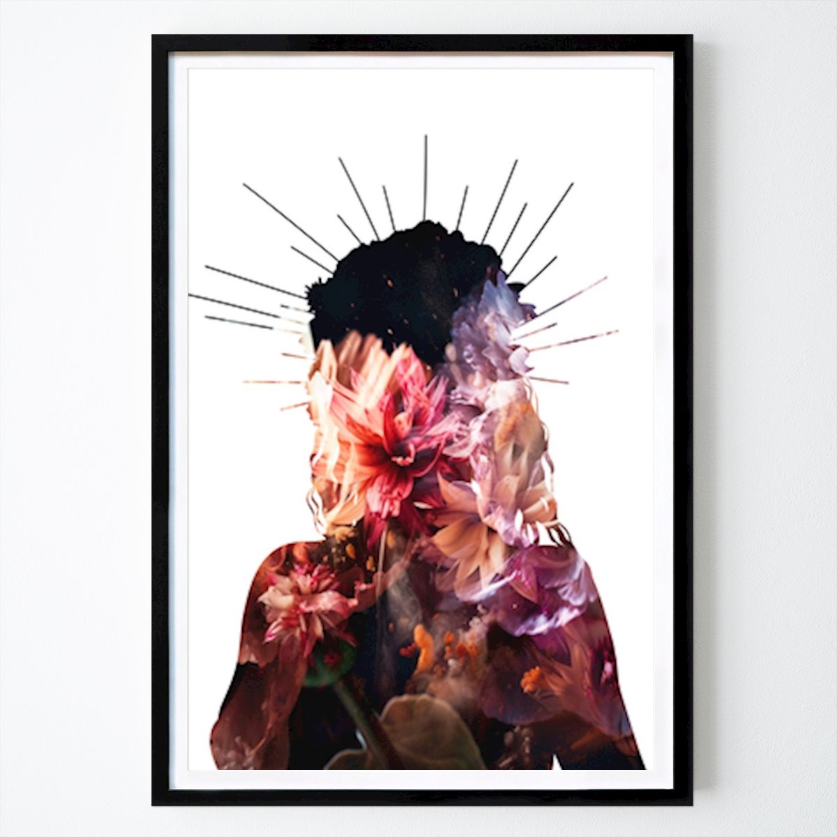 Abstrait Affiche: Halo floral : une fusion de la nature et de l’esprit par Sarah Manovski
