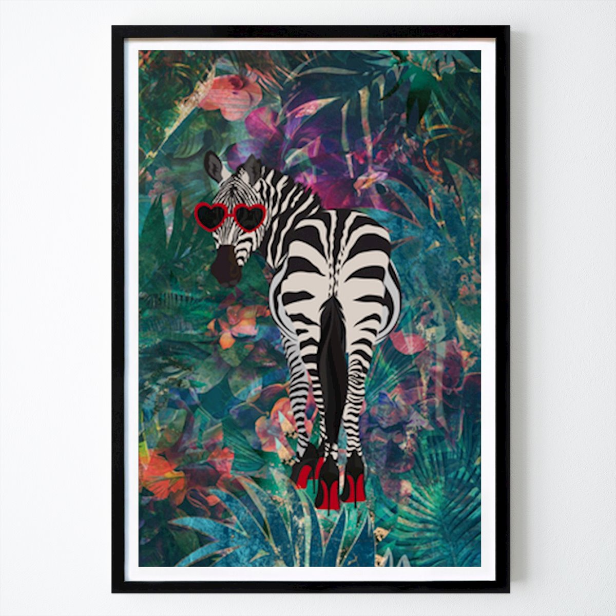 Chic Zebra: Ein modisches Safari-Abenteuer Poster von Sarah Manovski – Illustration Wandbild – Printler