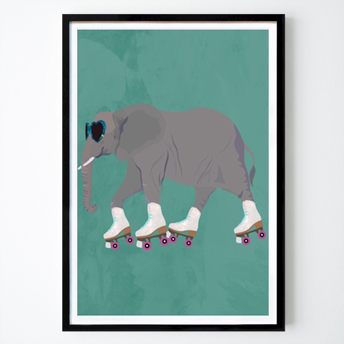 Retro & Vintage Poster: Roller Skating Elephant: A Whimsical Adventure by Sarah Manovski