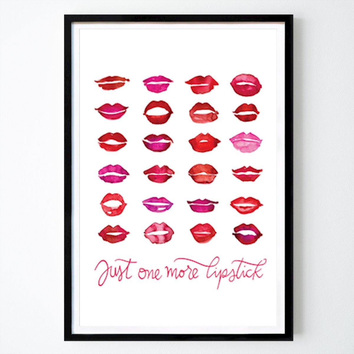 Artistic Poster: Just One More Lipstick: A Colorful Kiss Collection by Rosana Laiz Blursbyai