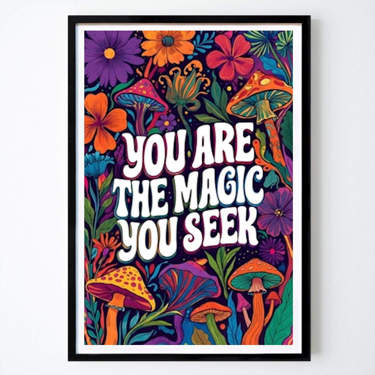 Fiori & Piante Poster: Abbraccia la tua magia interiore: un viaggio floreale vibrante di Yans Space Art