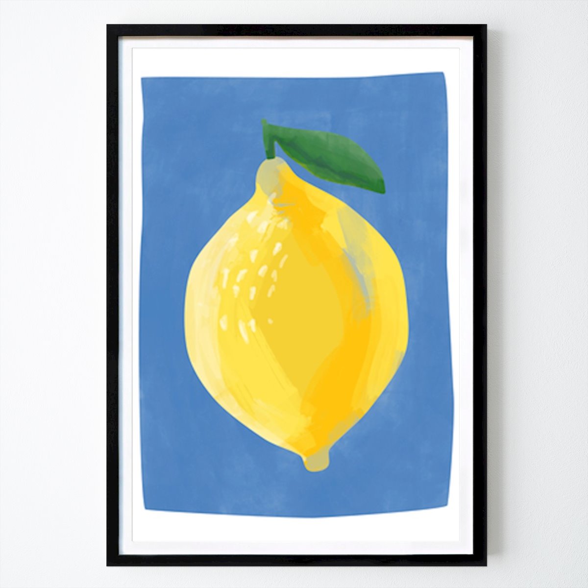 Illustration Poster: Bright Lemon på blått av Elena Ristova