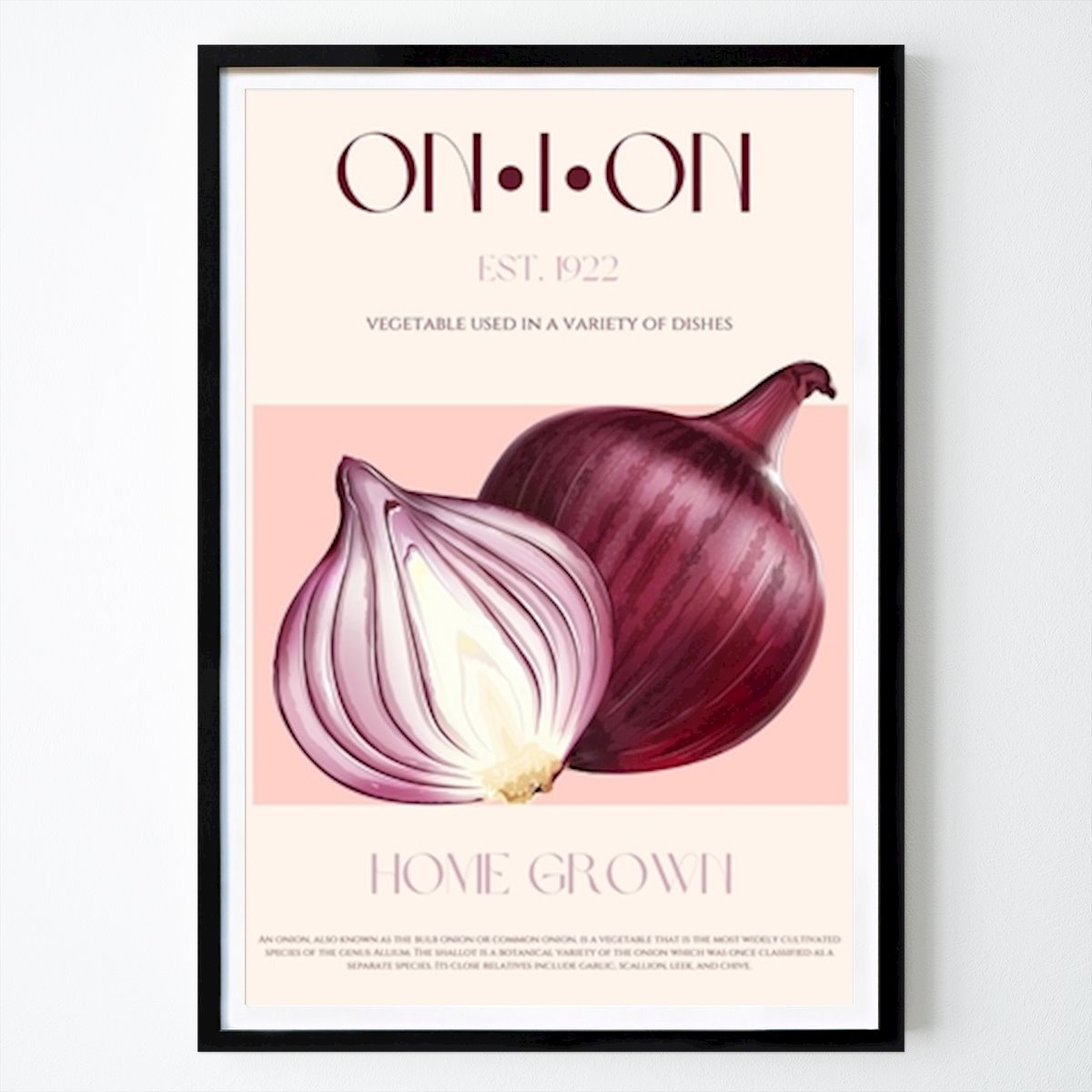 Retro & Vintage Poster: Onion Home Grown Poster van Nazma Khokhar