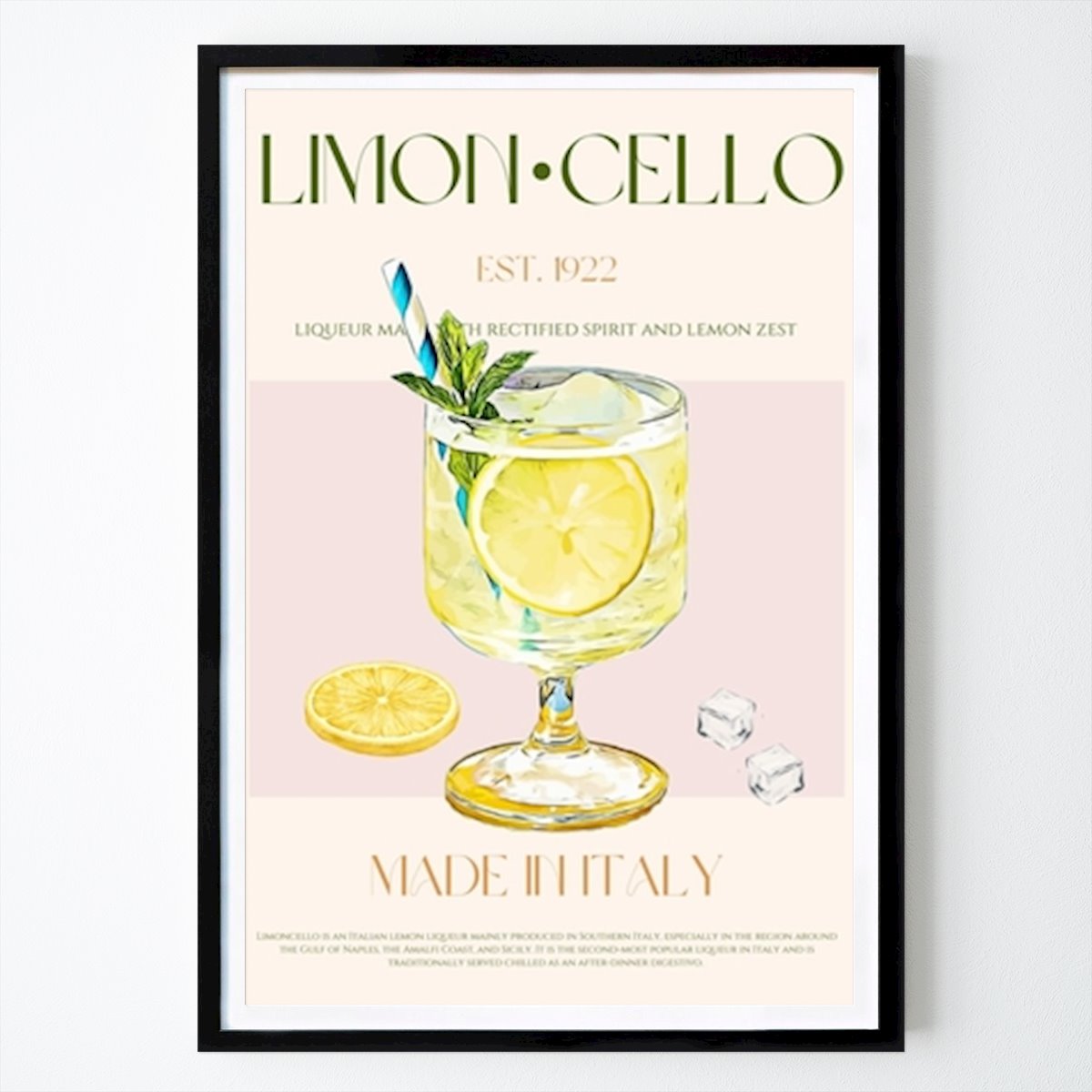 Italie Affiche: Affiche italienne vintage Limoncello par Nazma Khokhar