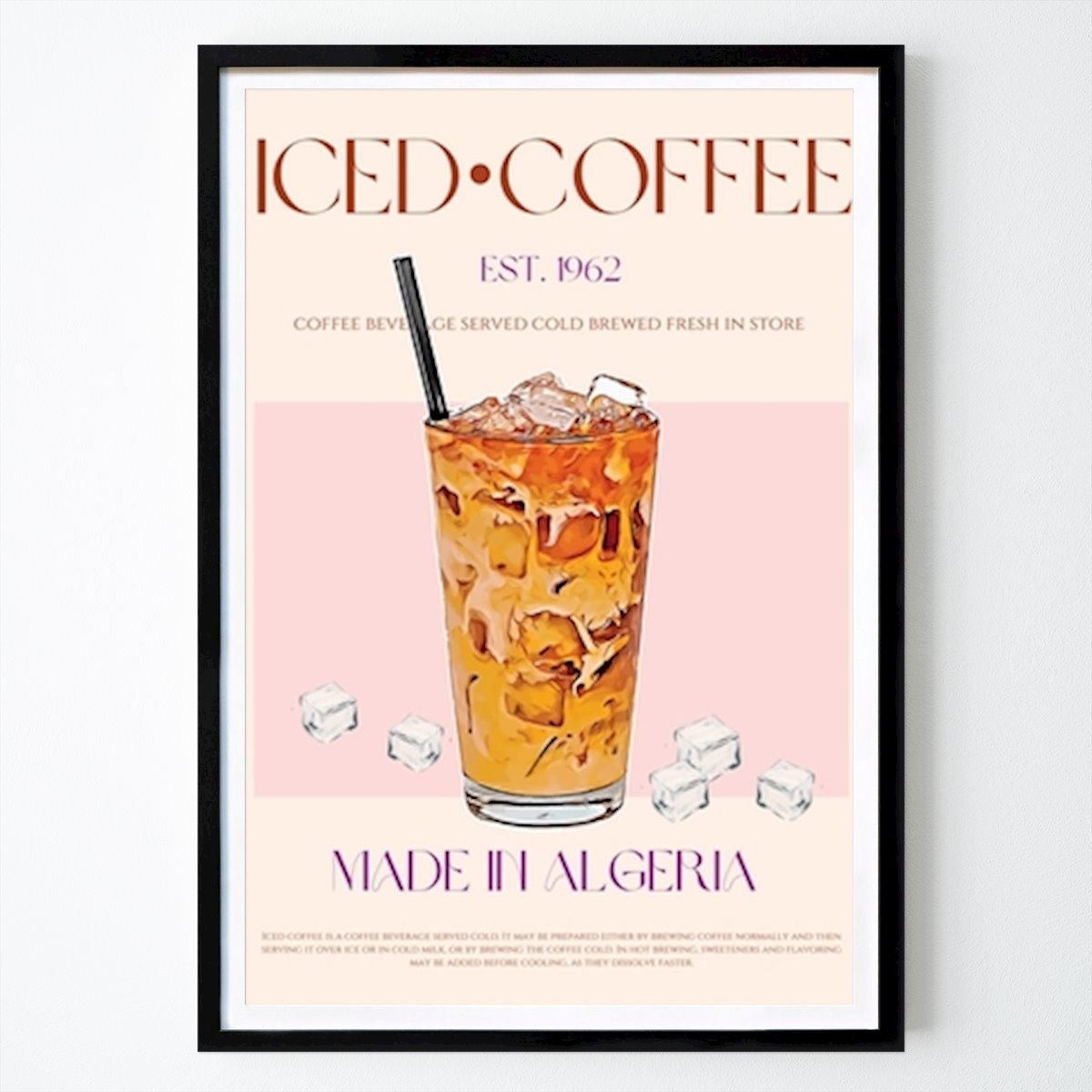 Retro & Vintage Poster: Iced Coffee Vintage Poster by Nazma Khokhar