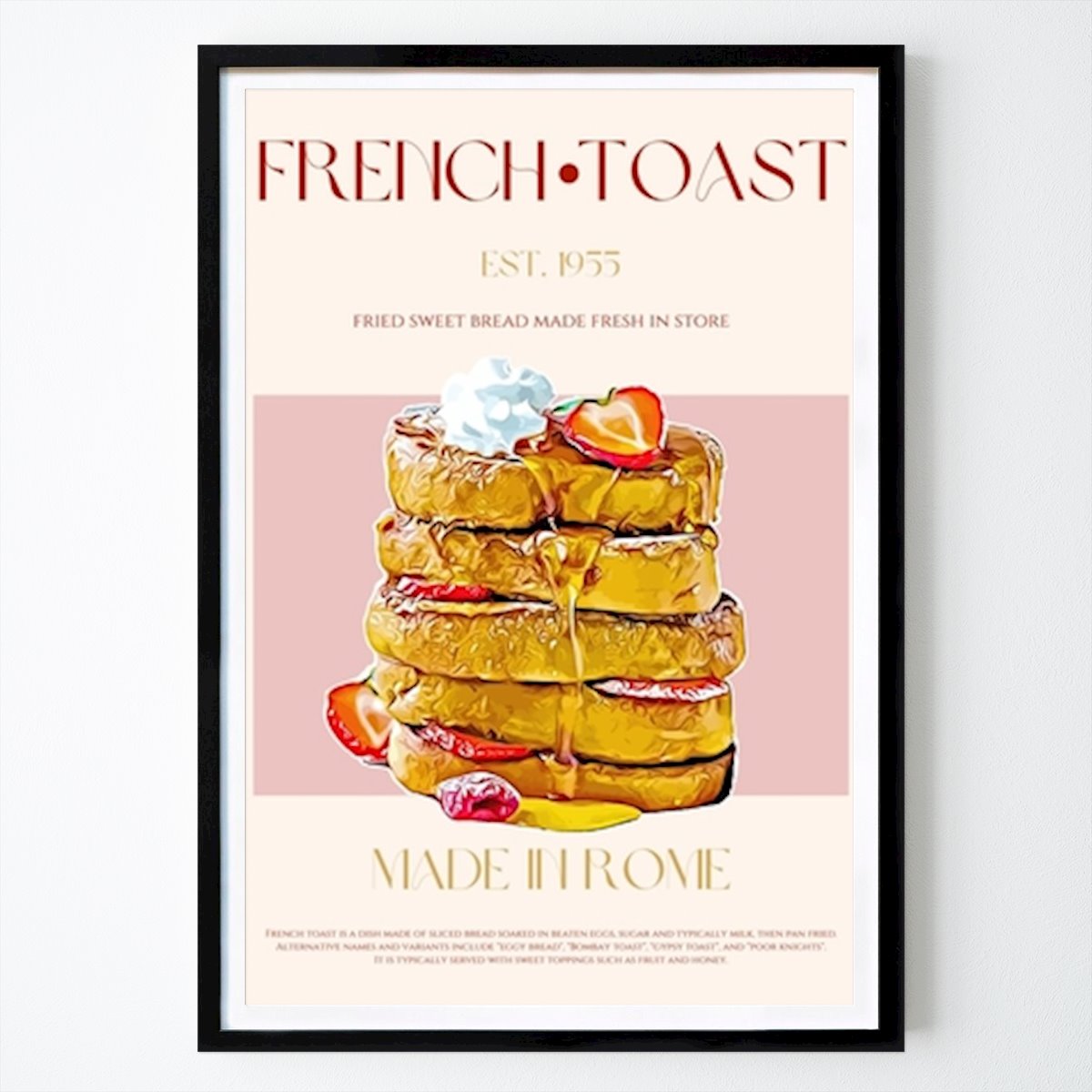 Kjøkken Plakat: Fransk toast-stabel med jordbær og sirup av Nazma Khokhar