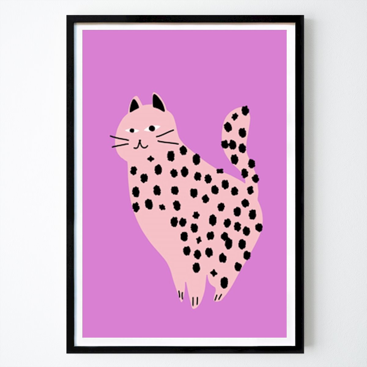 Illustration Poster: Spotted Pink Cat Illustration by Little Dean