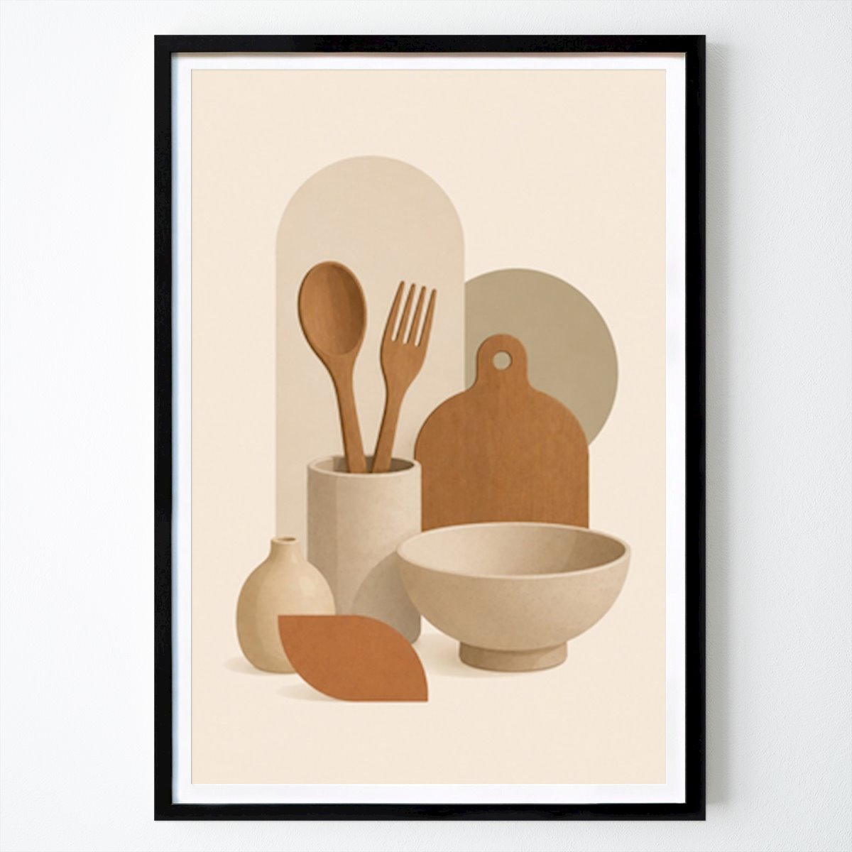 Cuisines Affiche: Abstract kitchen utensils par Novia