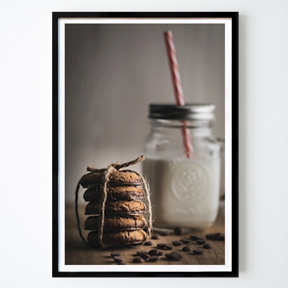 Kitchen Poster: Chocolate chip cookies and mil by Tommy Aanonli-Larsen