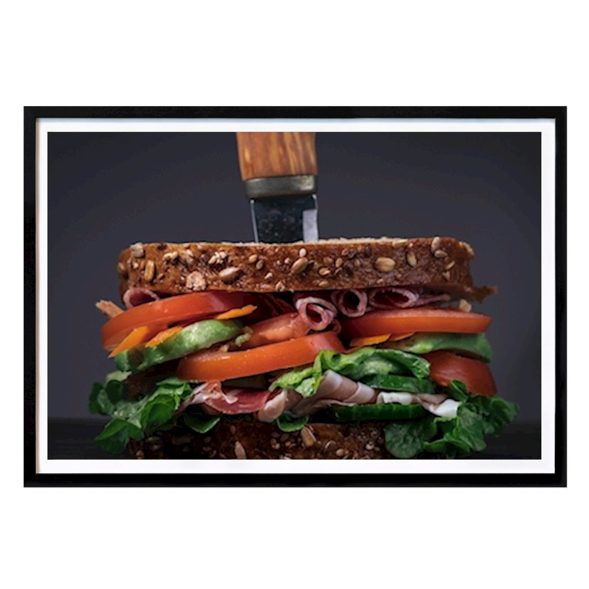 Kitchen Poster: Sandwich with a knife by Tommy Aanonli-Larsen