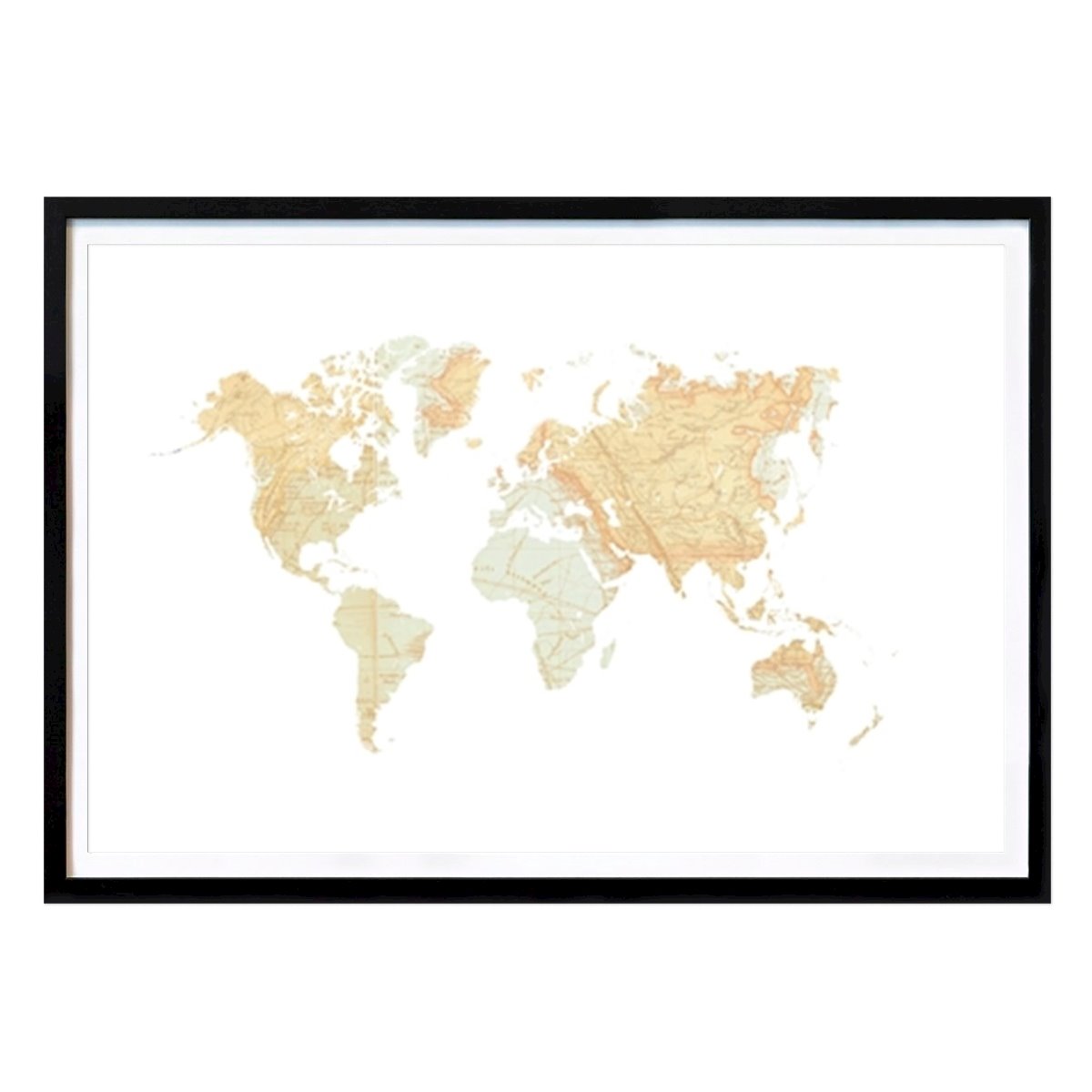 Places & Cities Poster: World Map with Print by Helena Gunnare