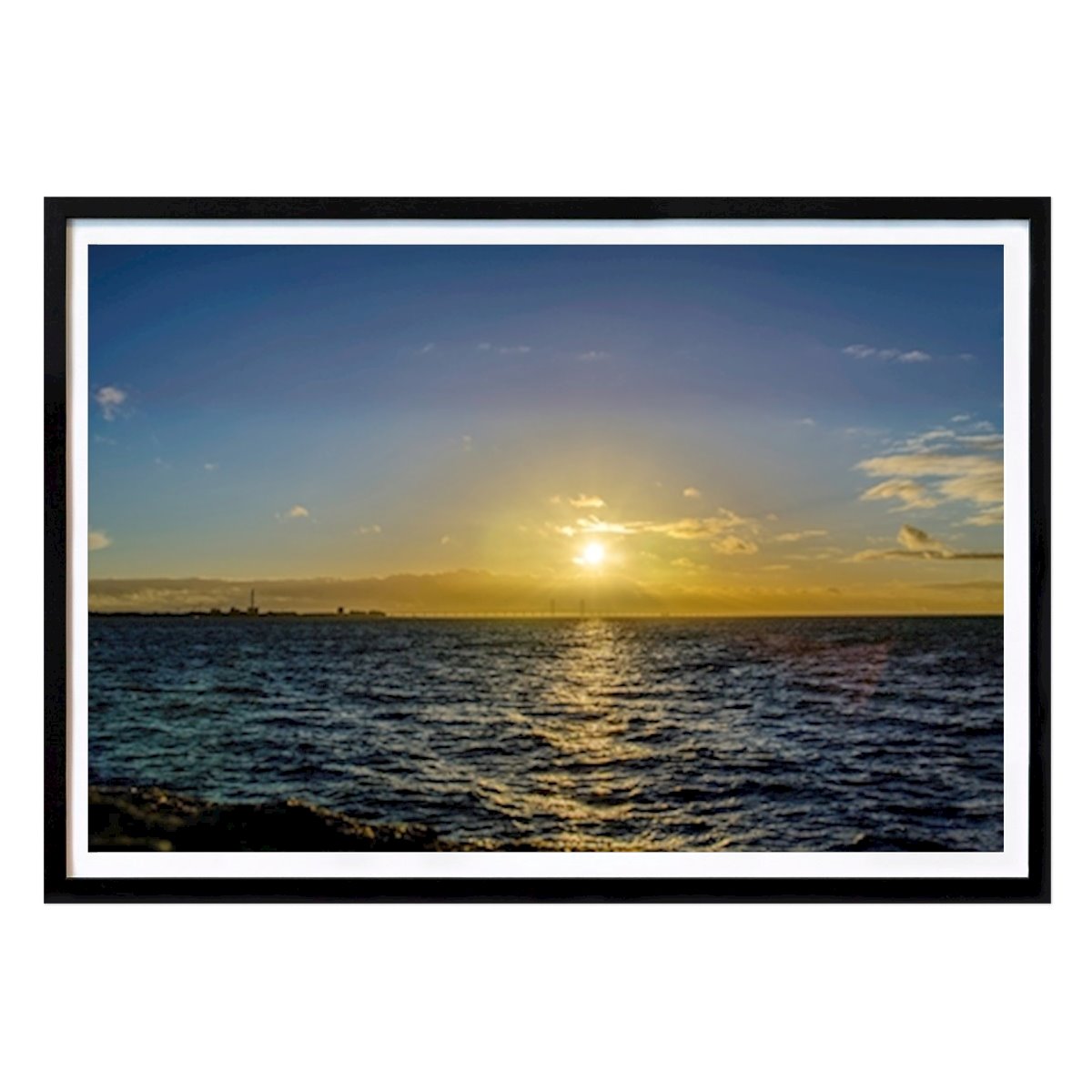 Natuur Poster: Zonsondergang over de Sontbrug van Robin Granberg