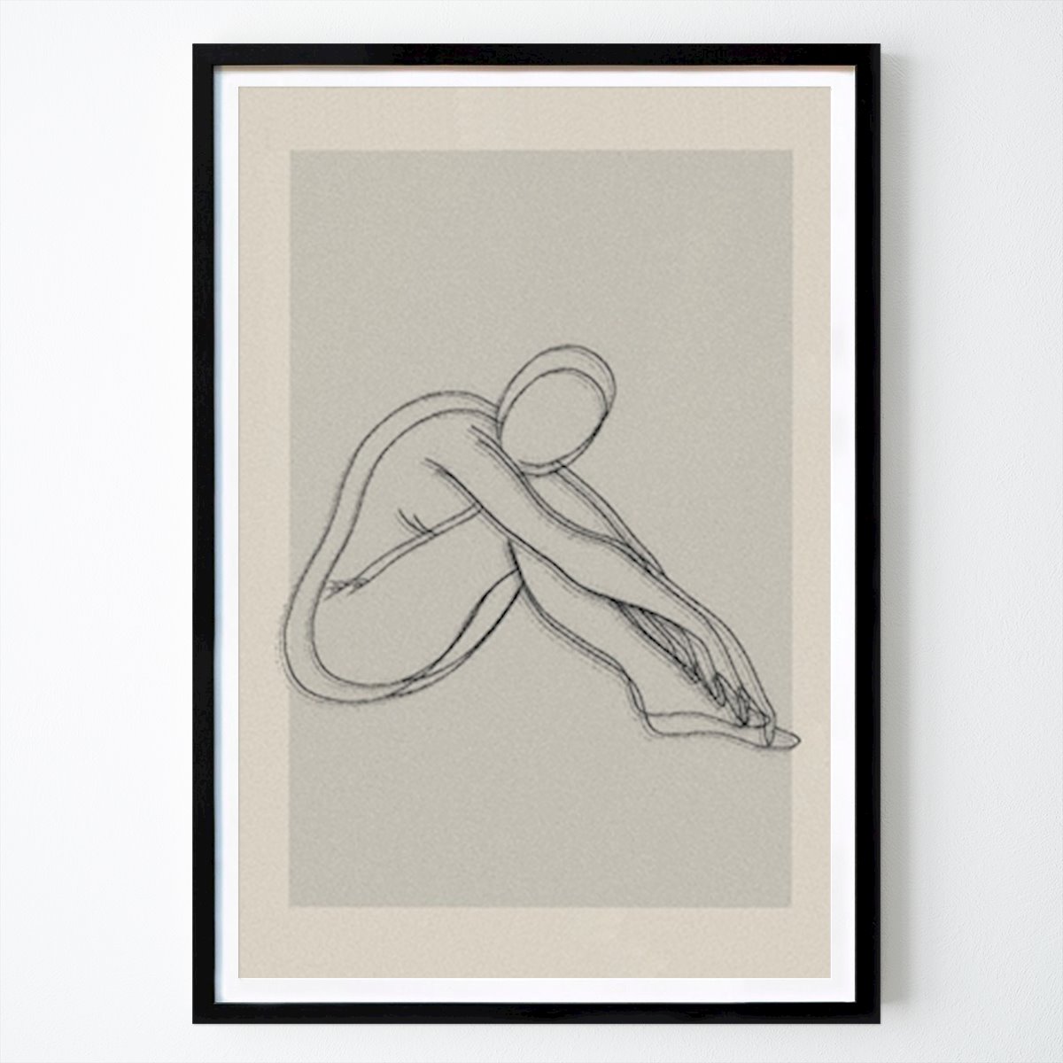 Abstraktes Poster: Abstrakte Frau Beige von Louise Jansson