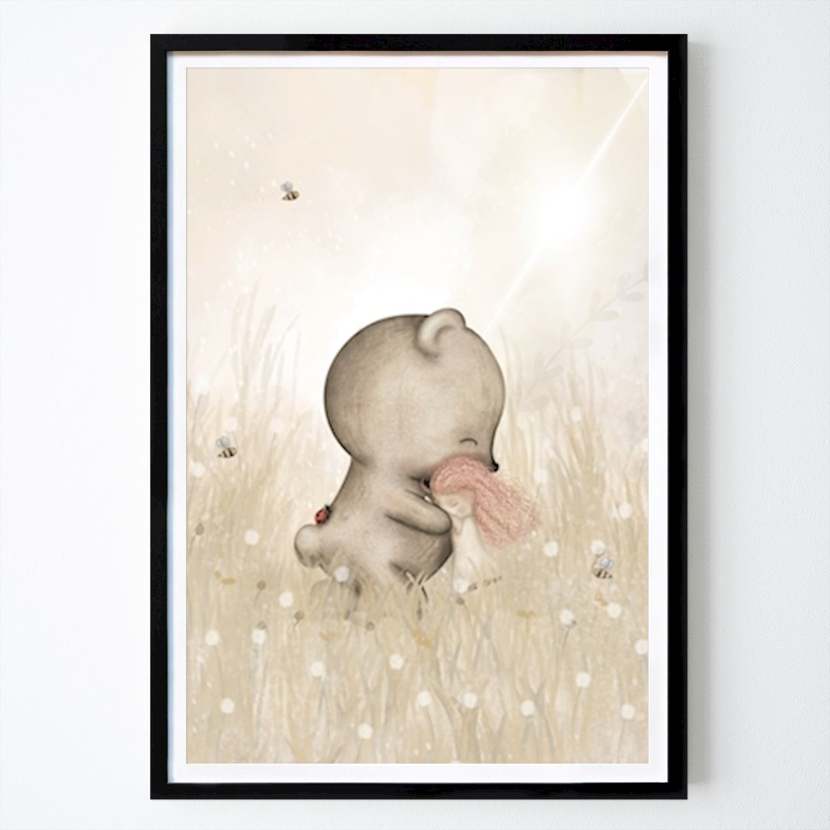 Kids Room Poster: Teddy Bear Hug by Hanna Sandgren