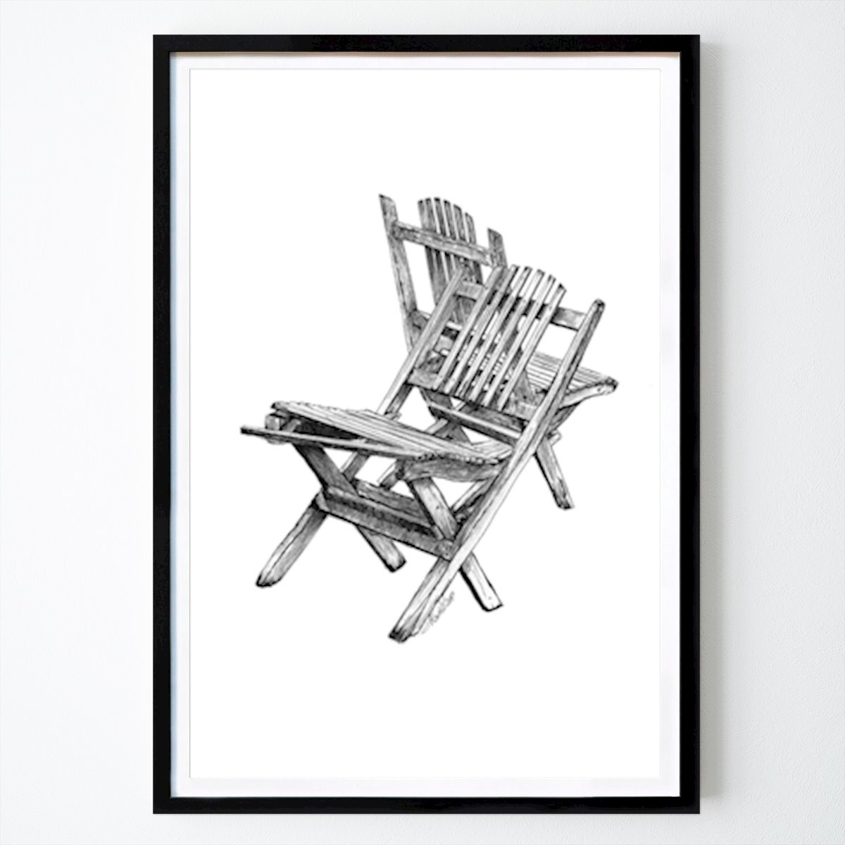 Black & White Poster: Old garden chairs by Anders Wilhelmsson