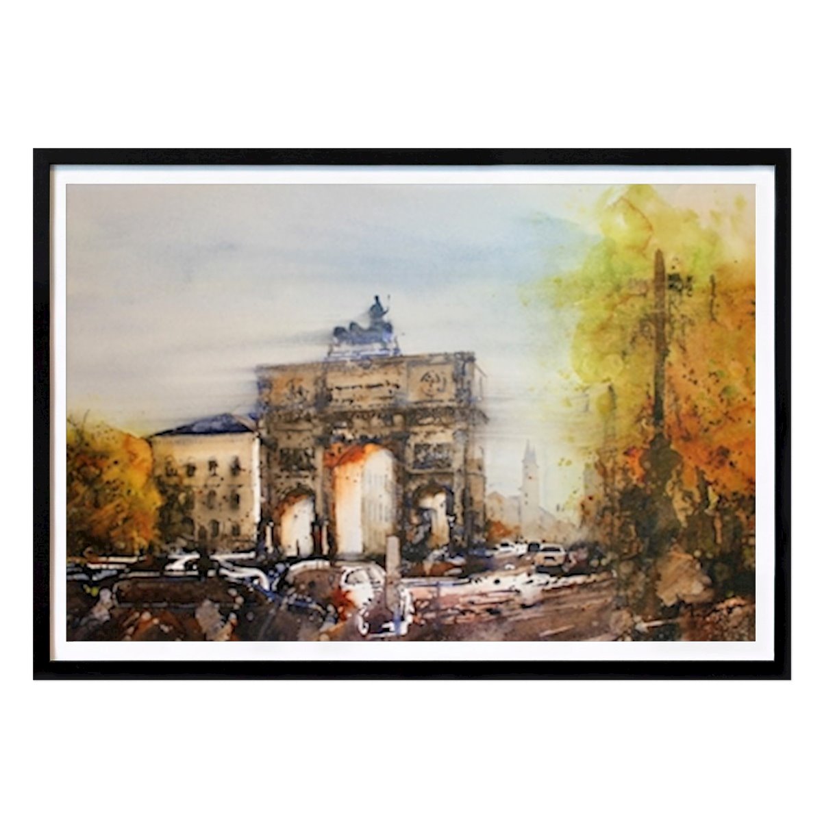 Bayern Poster: Siegestor, München von Michael Bajer