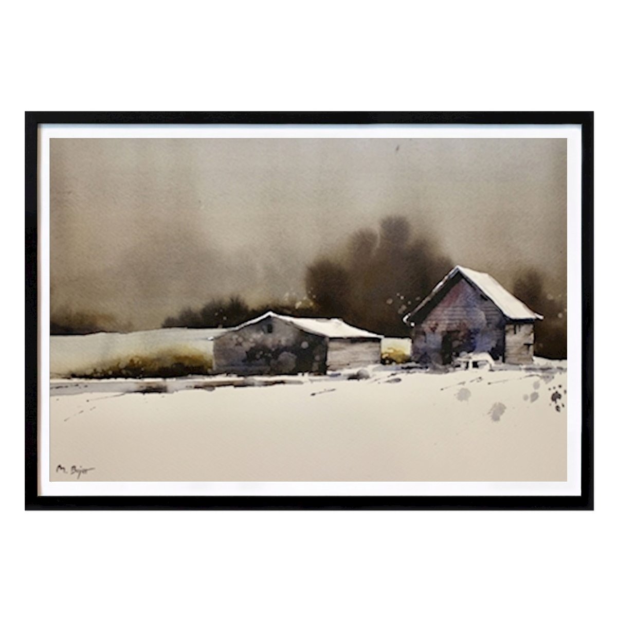 Natur Plakat: Hytter i sneen av Michael Bajer