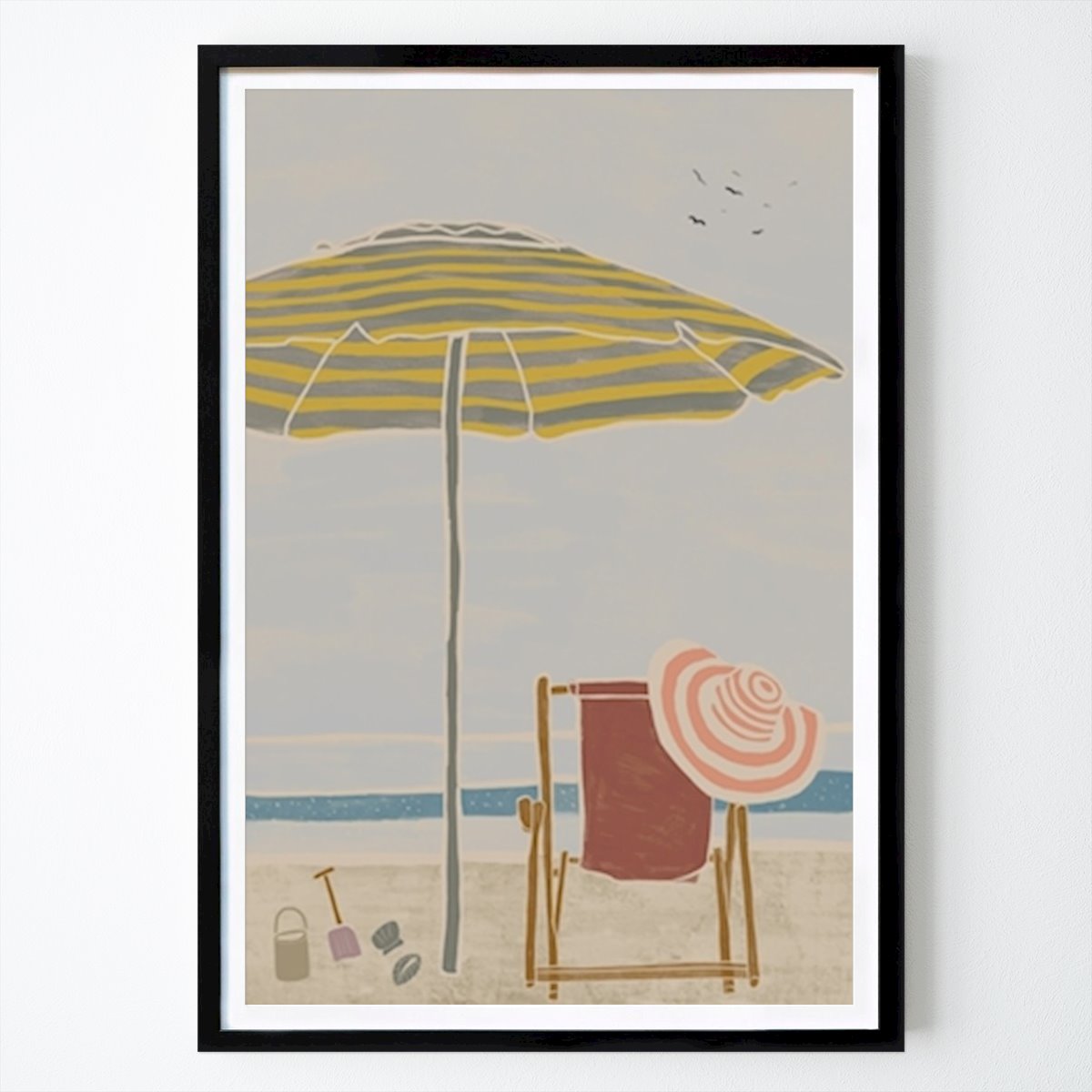 Příroda Plakát: Na pláži - lehátko od Kunga by The Artcircle
