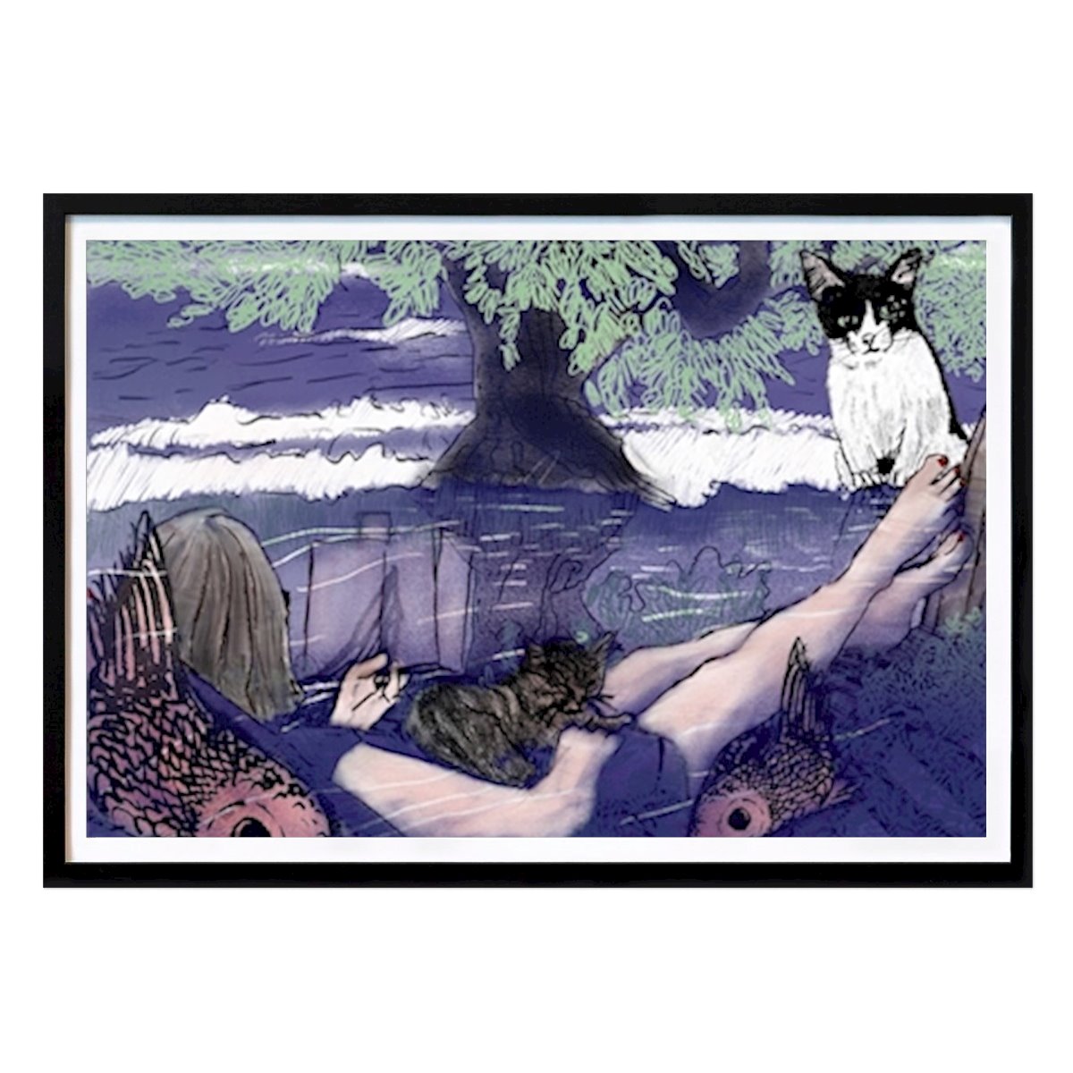 Animals Poster: Readimg Traveller, Olivetree, by Skadi Engeln