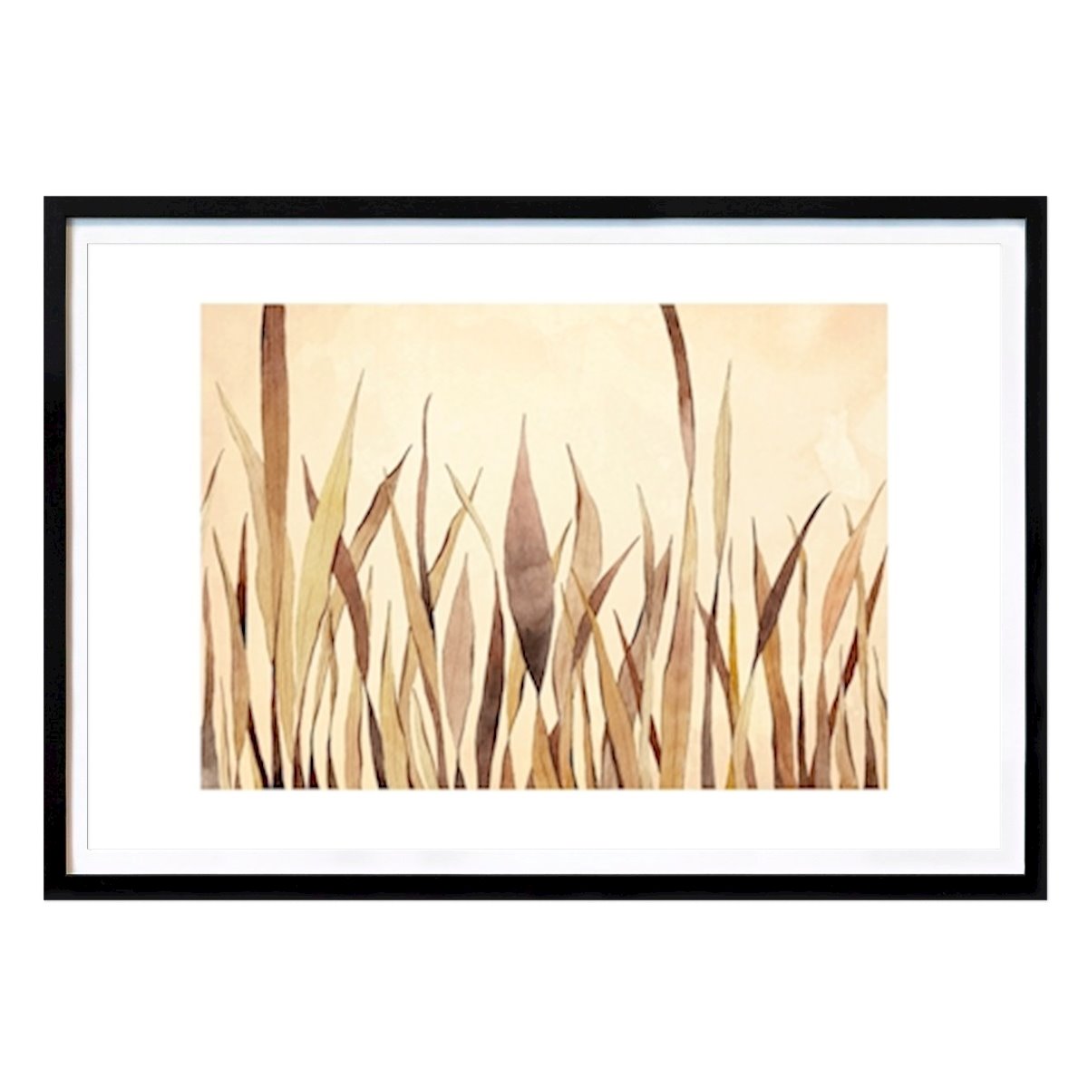Botanical Poster: Brown Boho Watercolor Reed by Vera Zhurba