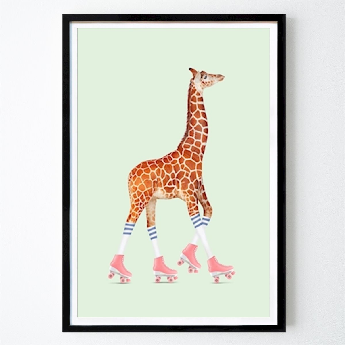 Pop Art Poster: Rollschuh Giraffe av Jonas Loose
